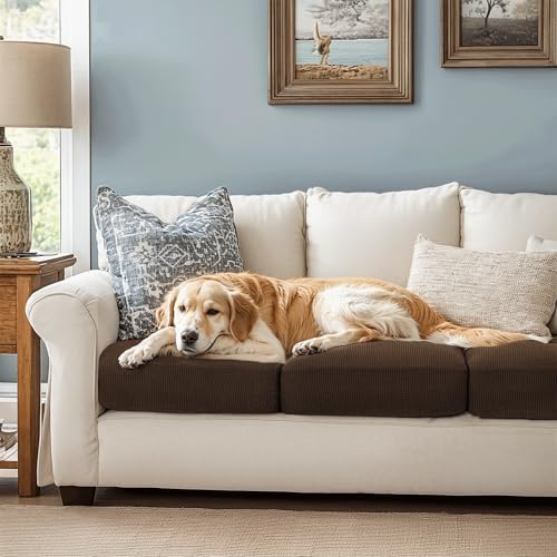 Image of Chunyi Jacquard Polyester Spandex Cushion Slipcover (Chair Cushion, Chocolate)