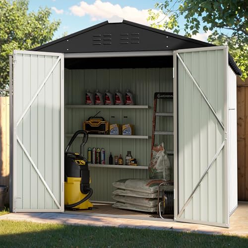 Image of Devoko 6x4 FT Outdoor Storage Shed, White