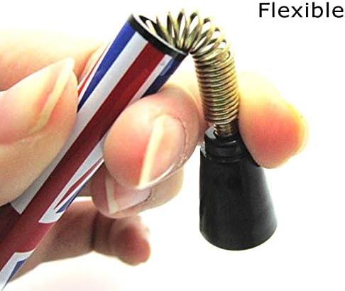 Miniatura 3 de iJDMTOY Antena corta de 3 pulgadas con temática de bandera del Reino Unido de color rojo Union Jack compatible con Mini Cooper (todos los modelos) y