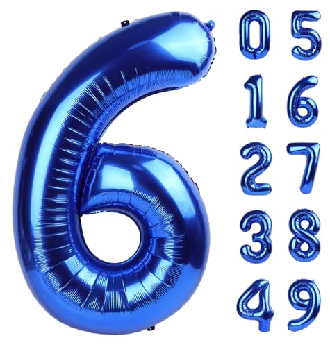 Navy Blue 6 Balloon,Birthday Number Balloons,40 Inch Decorations Men Women