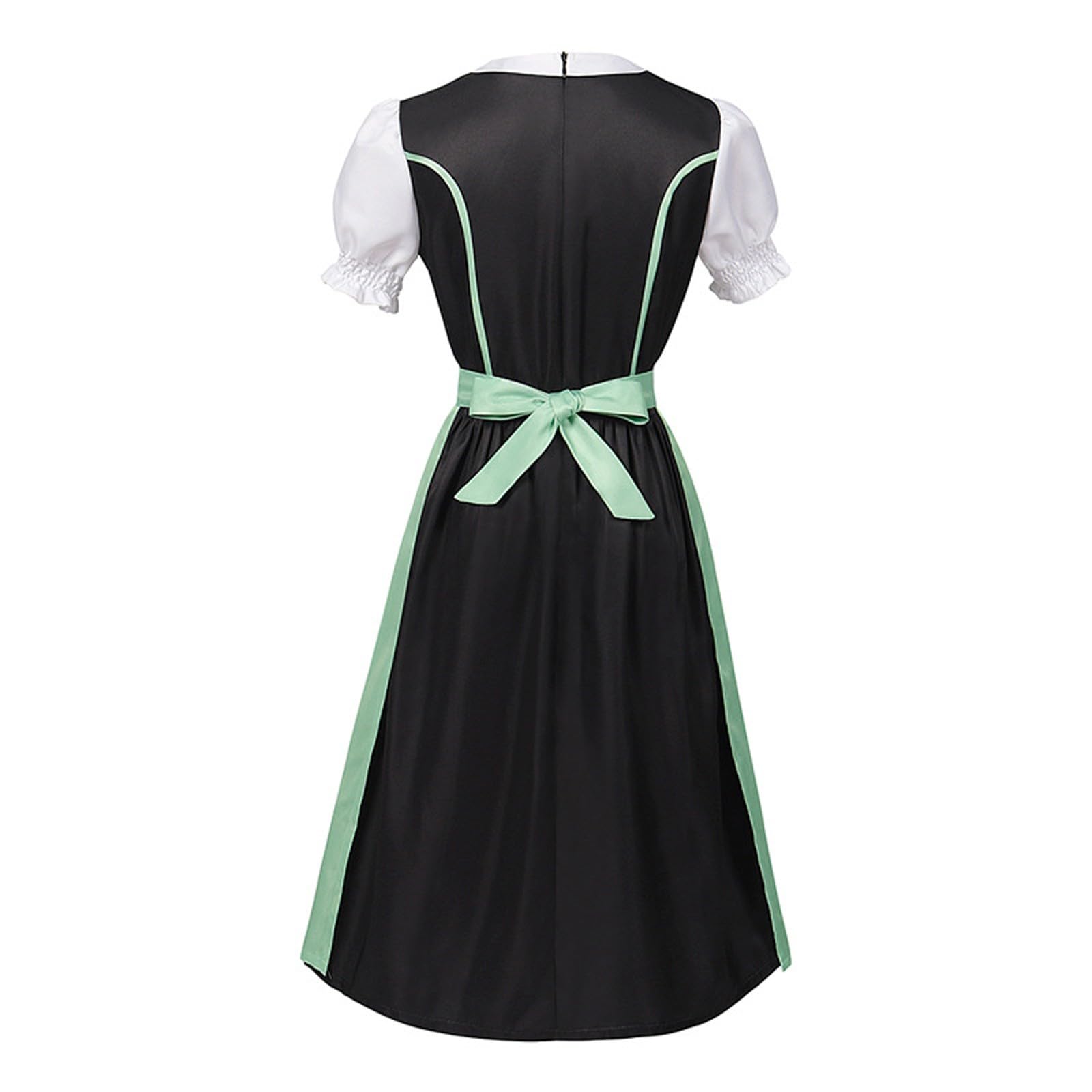 Generisch Damen Dirndl Kleid Oktoberfest, Midi Kariert Einfarbig Dirndlkleid Kleider - Trachtenkleid Elegant Oktoberfest-Dirndl für Oktoberfest Besondere AnläSse