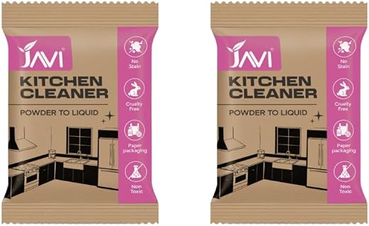 JAVI Kitchen Cleaner Powder to Liquid | Eco-Friendly Grease Remover for Kitchen Surfaces | Non-Toxic, Cruelty-Free Cleaning Powder | Plastic-Free…