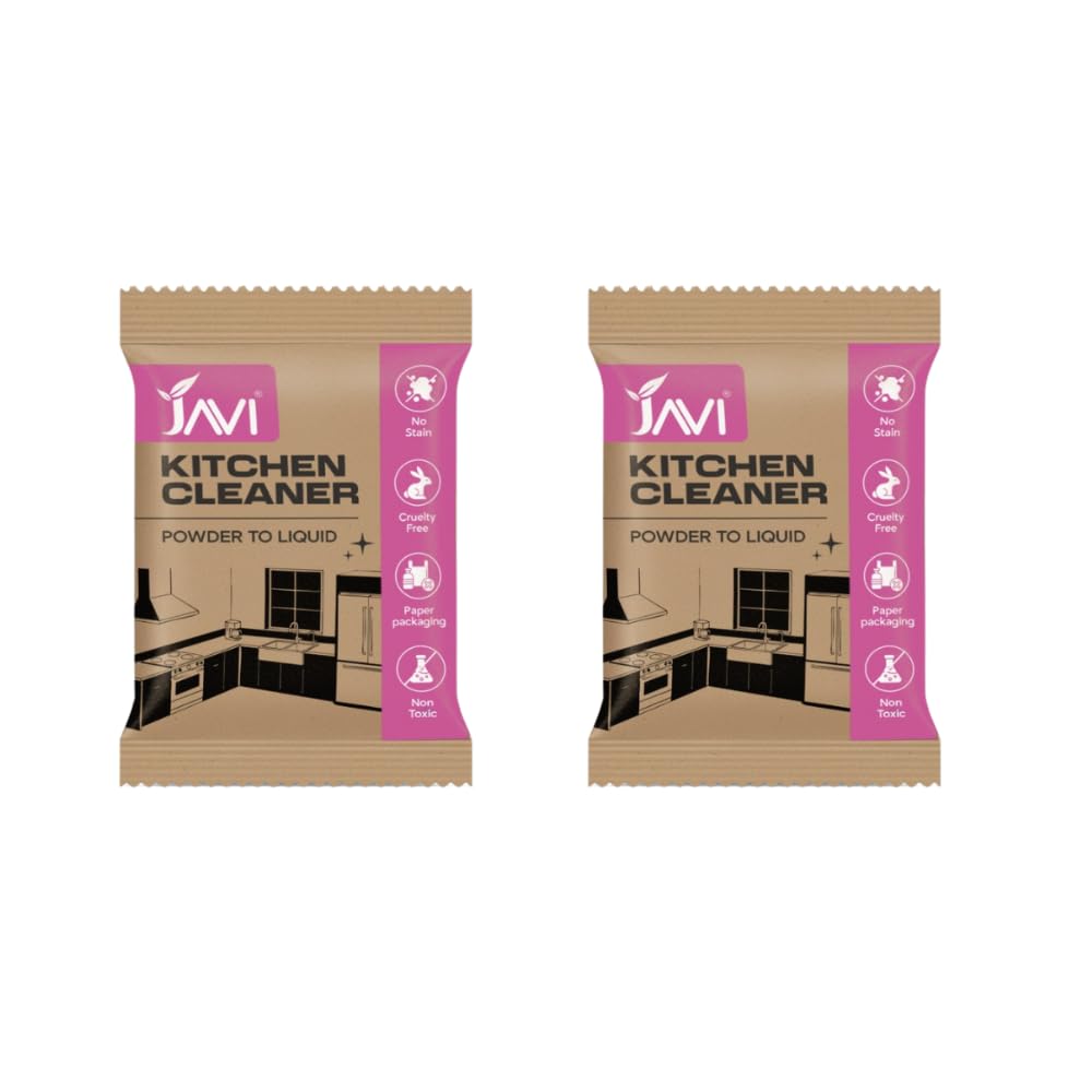 JAVI Kitchen Cleaner Powder to Liquid | Eco-Friendly Grease Remover for Kitchen Surfaces | Non-Toxic, Cruelty-Free Cleaning Powder | Plastic-Free Refill Cleaner | (2 Sachet = 1 Ltr)-image-9