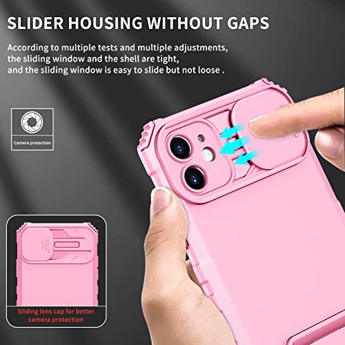 Étui silicone pour iPhone 11 rose avec support vertical et horizontal antichoc - 5
