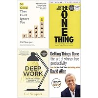 So Good They Can't Ignore You, The One Thing, Deep Work, Getting Things Done 4 Books Collection Set