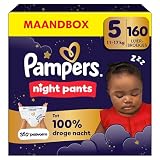 Pampers Night Pants Maat 5, 160 luierbroekjes, 12kg-17kg, Pampers Night Pants Bieden Extra Bescherming De Hele Nacht Lang, Maandbox