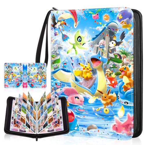 Niaetuto 50 PCS Classeur Carte,900 Cartes Album Porte Carte,Portable Album de Collection,Imperméable Albums pour Cartes à Collectionner