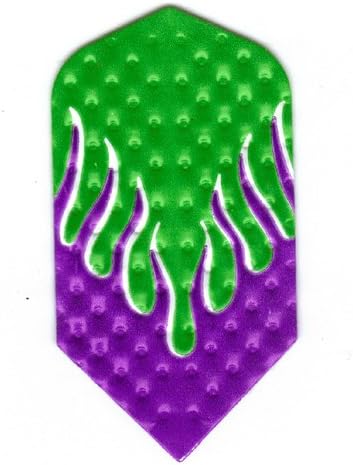 25 Sets #3077 AmeriThon Green/Purple Embossed Dart Flights