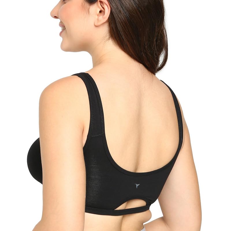 Image of BLOSSOM Women's Anti- Microbial Treated Fabric Double-Layered Cups, Keyhole Back Design, and Easy Slip-On Everyday Bra Aesthetic Bra