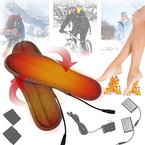 Preisvergleich Produktbild suneagle Elektrische Einlegesohle Zum Skifahren,Beheizte Einlegesohle Akku,FußWäRmer,Baumwollstoff,Kohlef... Warm, Waschbar,8-10 Stunden Arbeiten,Sport Im Freien,41-42-yards