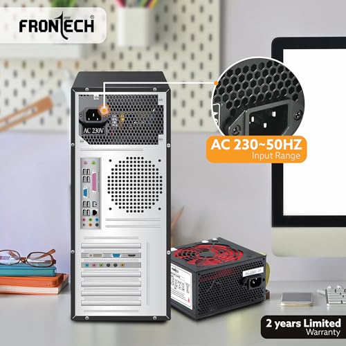 Image of Frontech 800W SMPS Power Supply for Desktop PC, 120mm Smart Silent Fan, Multi-Core CPU Support, 3-Year Warranty (PS-0006, Black)
