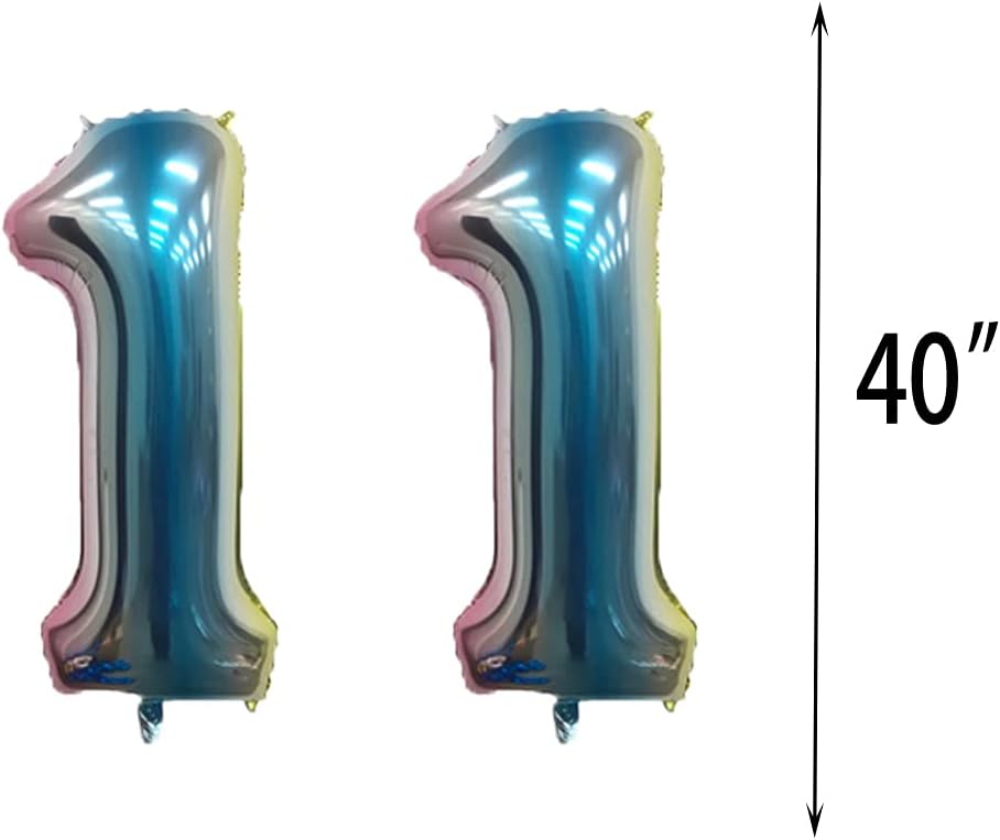 Sweet 11th Birthday Balloon 11th Birthday Decorations Happy 11th Birthday Party Supplies Rainbow Number 11 Foil Mylar Balloons Latex Balloon Gifts for Girls,Boys,Women,Men - Image 3
