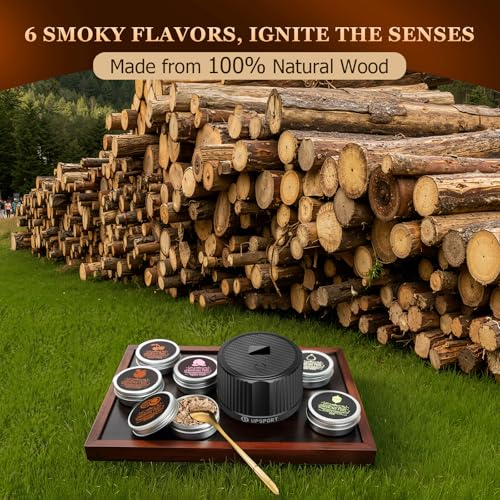 Miniatura 7 de Upsport Kit De Ahumador Eléctrico Para Whisky Con 4 Modos De Luz, Recargable, Para Cócteles, 6 Astillas De Madera, Sin Butano, Ideal Como O Cumpleaños Para Hombres, Papás Y Esposos.