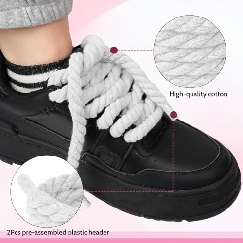Molain 1 Pair Thick Rope Shoe Laces for A F-1 (white) by Molain - Used condition - Image 3