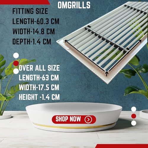 Image of Premium Central air Conditioning Grille- Linear Bar Grilles - Aluminium Powder Coated Grill, Ventilation Grill, Home Grill, ac Jali, Grill for Wall, Sidewall and Ceiling (24 inch * 6 inch)