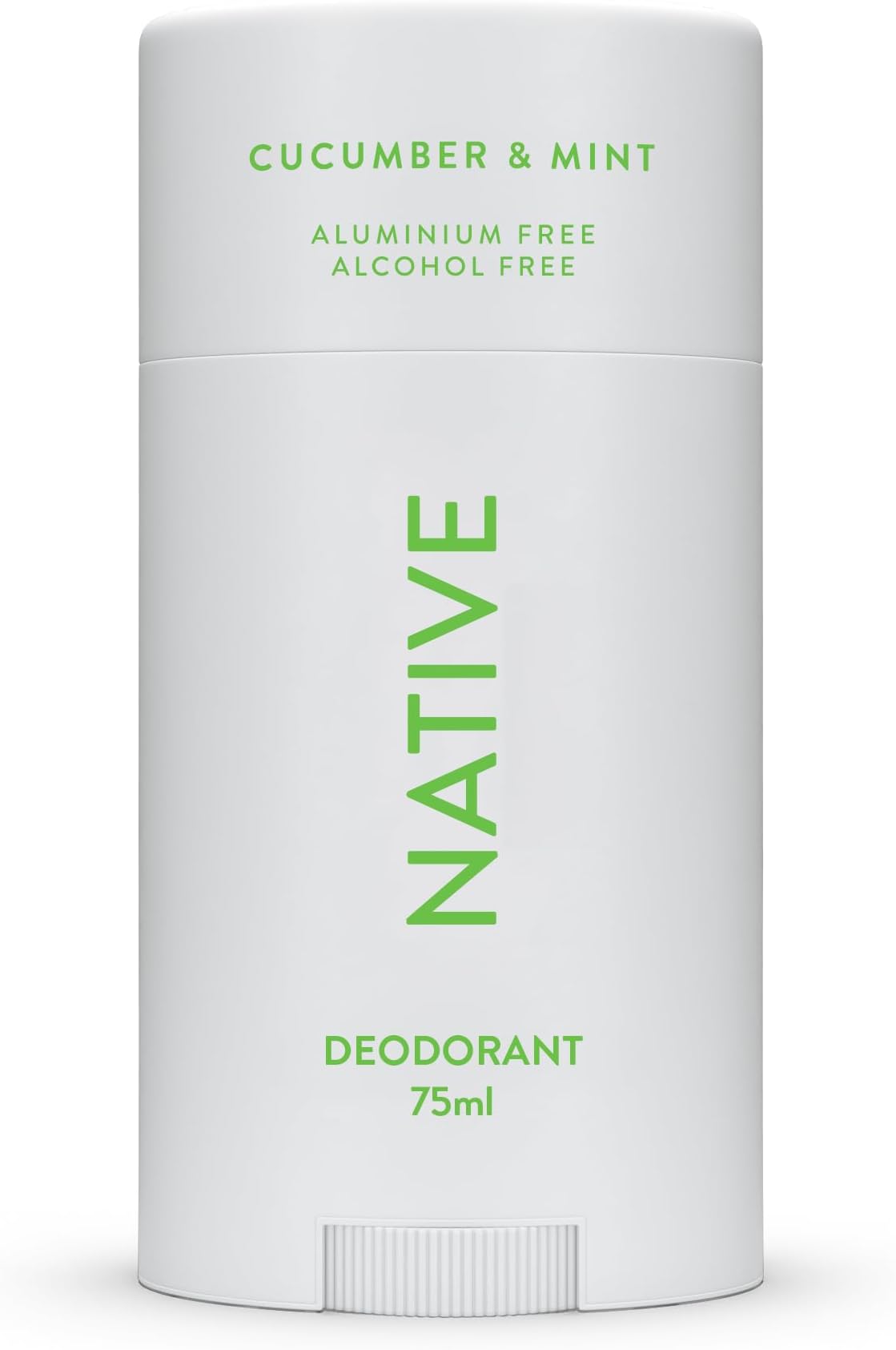 Native Deodorant Womens & Men - Alcohol & Aluminium Free - Cucumber & Mint Scent - Naturally Derived with Shea Butter, Coconut Oil & Baking Soda - 72 Hour Odor Control (75ml)