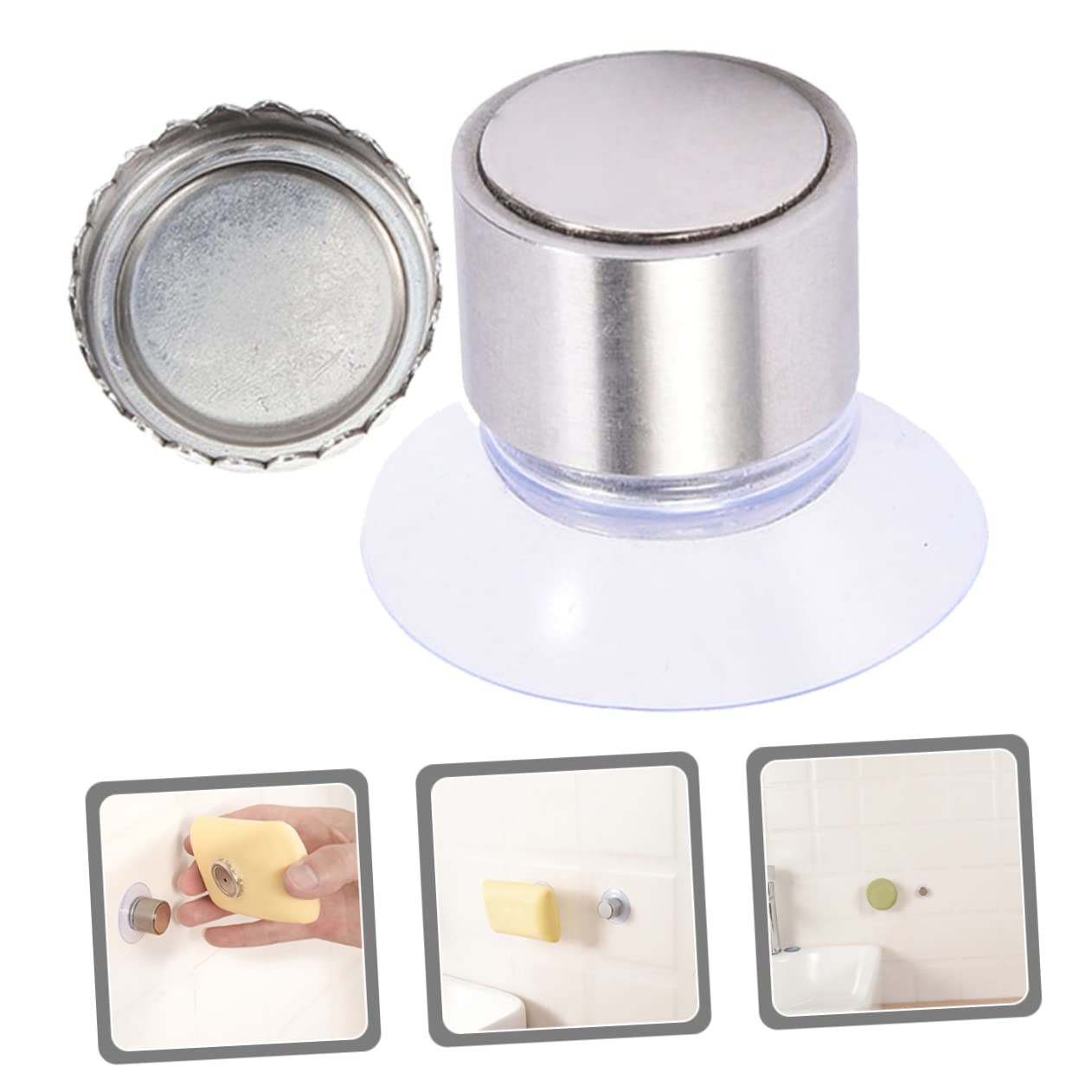 3 Juegos Soporte de jabón magnético autodrenante jabonera de encimera Jabonera magnética de Pared Jabonera magnética para Pared jabonera montada en la Pared Jabonera Metalica imán