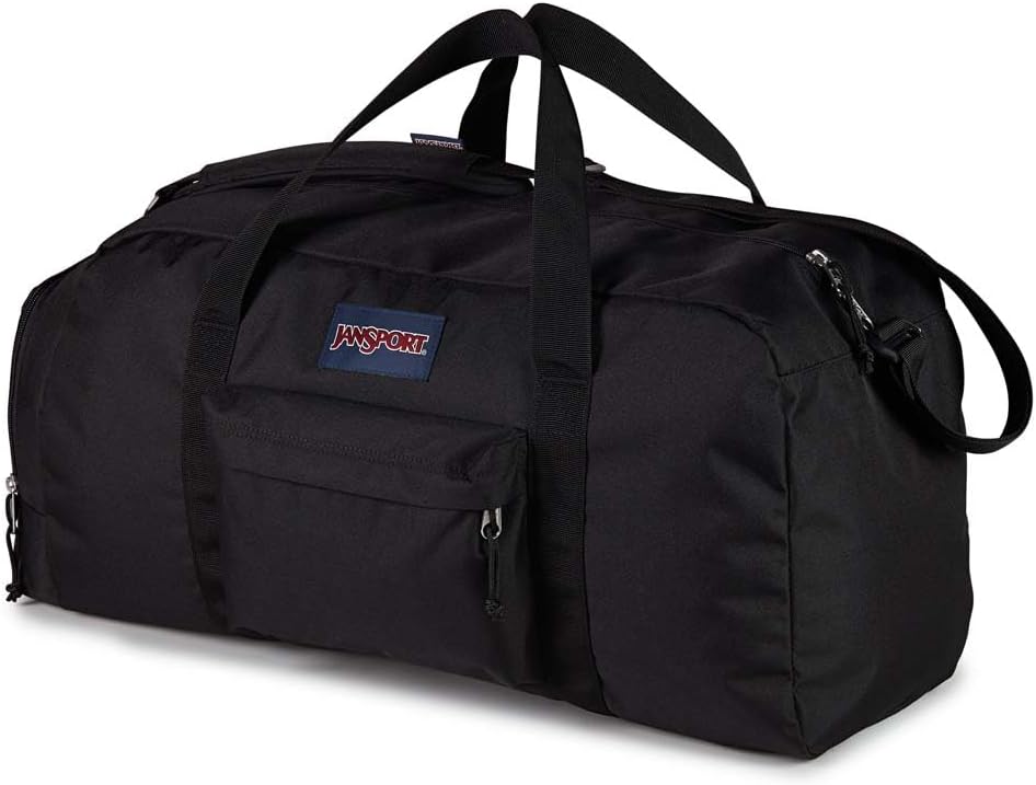 JanSport Weekender Medium Duffel - Travel or Gym Bag, Durable Weekender with Front Utility Pocket & Side Grab Handles - Black - Image 3
