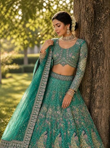 Image of Lehenga choli For Womens and Girls Soft Butterfly Net Lehenga Choli with Coding Sequins Work Dupatta | Semi Stitched Designer Ethnic Set