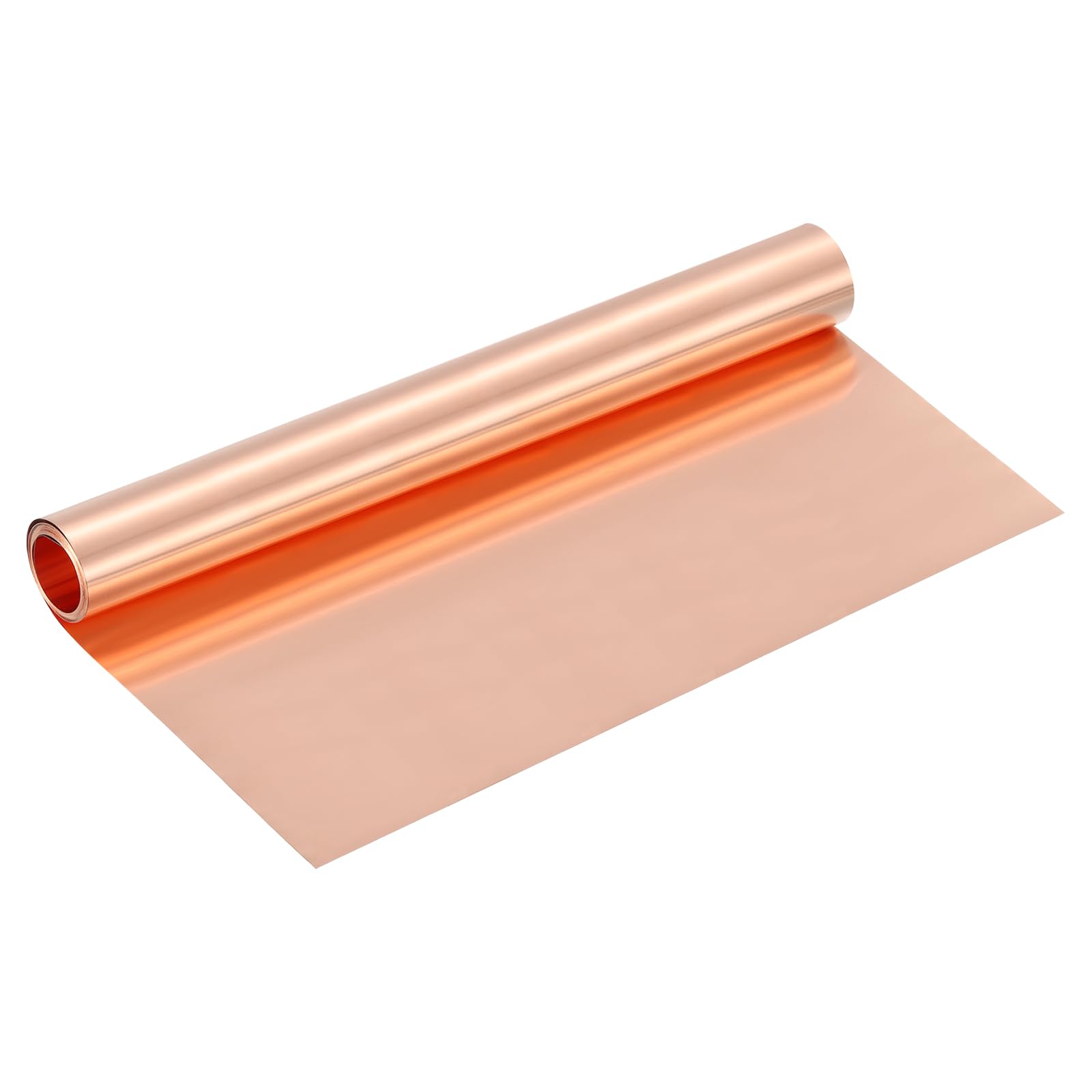 uxcell Rotolo di foglio di rame puro, spessore 0,08 mm, 25 Ga, T2, lampeggiante, 1070 mm x 305 mm, striscia di rame morbido in lamina di rame per lavori artigianali elettrici e riparazioni domestiche