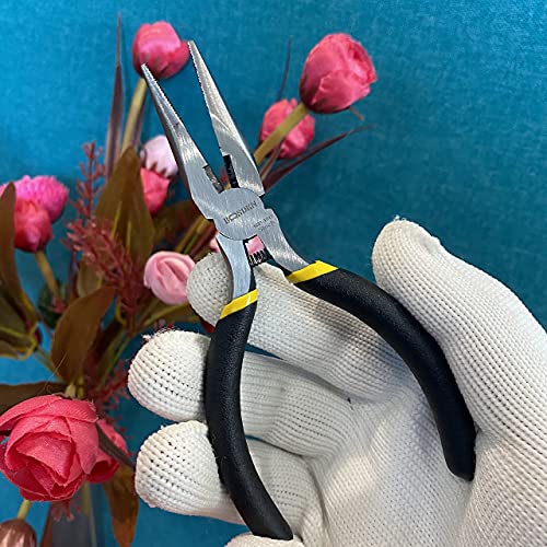 Image of BOOSDEN Wire Cutters 4.7 Inches Sharp Side Cutters Diagonal Pliers Suitable for Any Demand Manual Pliers (4.7inch) | Tiny Long Serrated Nose with Wire Cutters Jewelry Making Crafting Electronics Repair Precision Tool