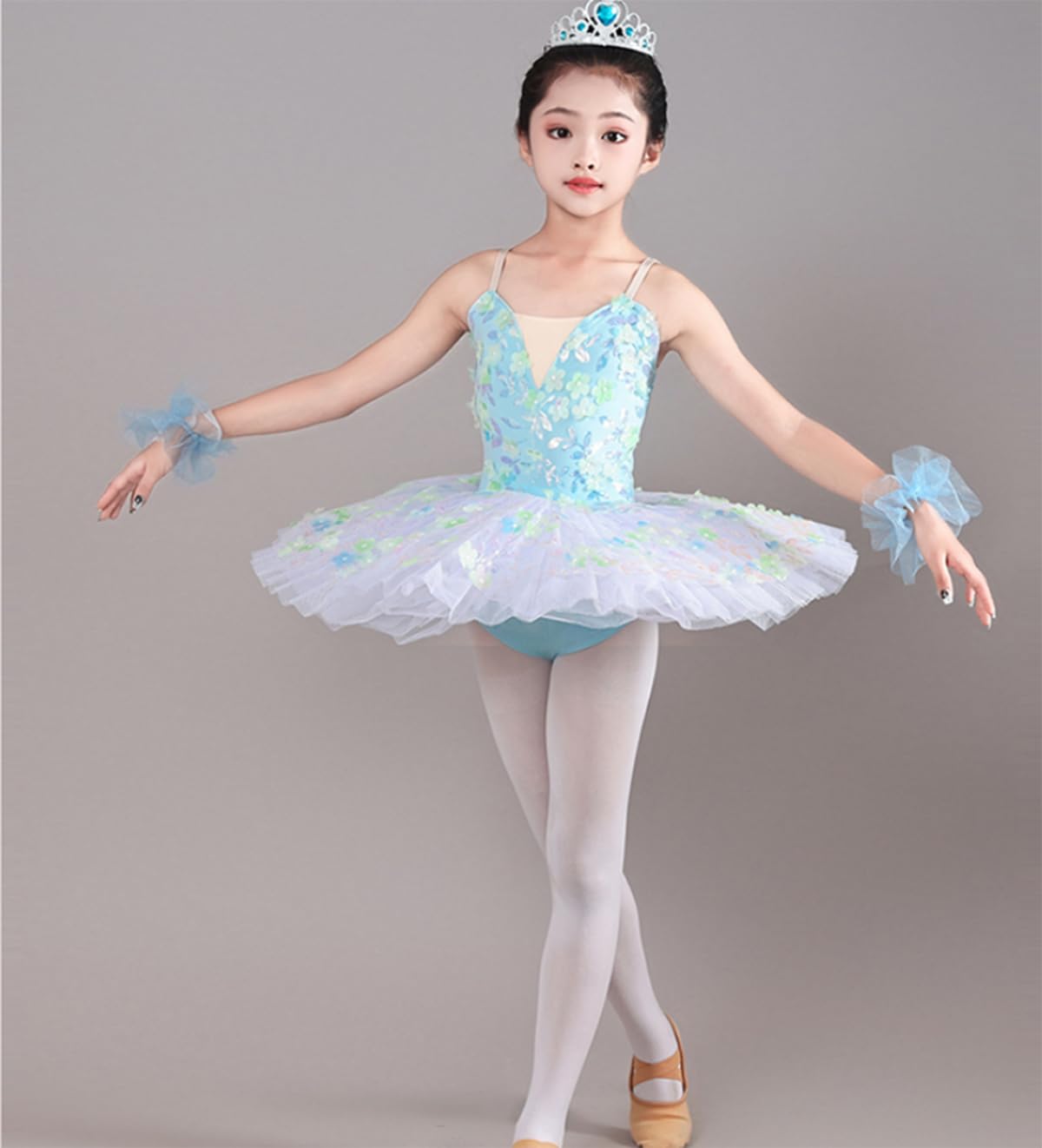 Tutú de Ballet Profesional para niñas, tutú Tipo panqueque, Vestido de Fiesta de Bailarina, Disfraz de competición de Baile