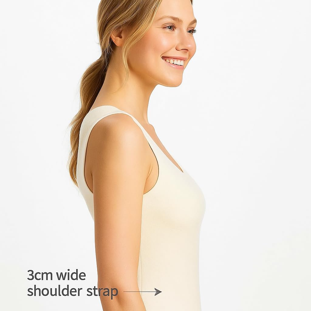 Women Sleeveless Thermal Tank Top for Cold Weather Fleece Lined Underwear Top Warm Camisole Base Layer Vest - Image 5