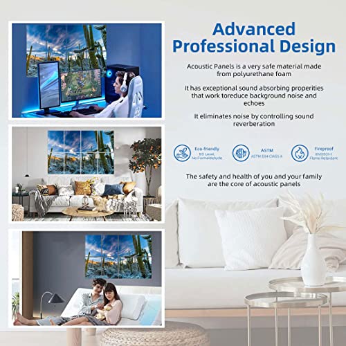 Art Acoustic Panels,48X32Inches Soundproof Wall Panels,Premium Sound Absorbing Panels,Decorative Acoustical Wall Panels, Acoustic Treatment For Recording Studio And Home,8 Pack,Self -Adhesive #TOP2