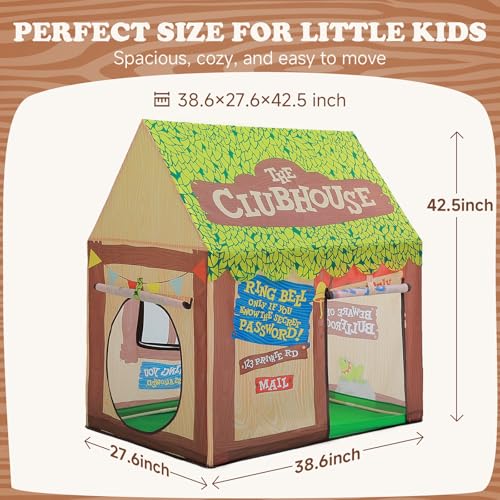 SweHouse Kids Play Tent Indoor: Clubhouse Tent for Toddler with Roll-up Door & Windows Playhouse - Boy Girl Tent Outdoor - Additional View