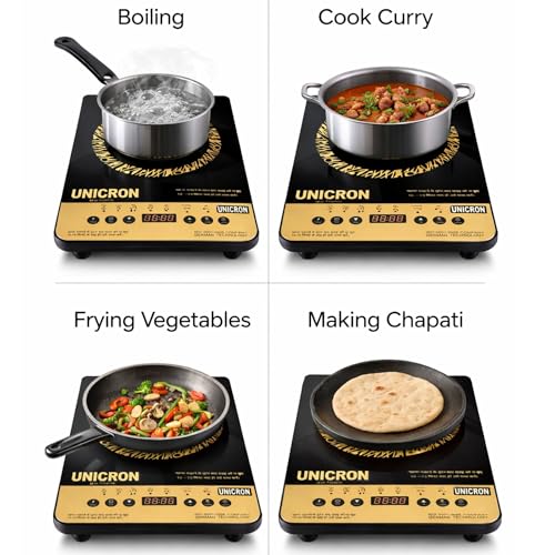 Image of UNICRON 2000 Watts Cooktop | Preset Indian Menu Options & Timer | Compatible With Metal Cookware With Flat Surface