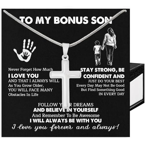 To My Bonus Son �N���X�l�b�N���X�AStepmom�܂���Stepdad�����Stepson�M�t�g�W���G���[�A�{�[�i�X�̑��q�ւ̃p�[�\�i���C�Y���ꂽ�N���X�l�b�N���X�A�a�����A�N���X�}�X�A���ƃv���[���g�B, �X�e�����X�|, ��΂Ȃ�