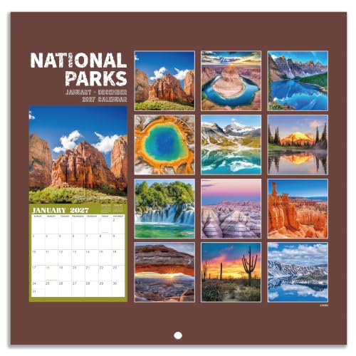 Image of 2027 Calendar - 2027 Wall Calendar - 2027 National Parks Wall Calendar | Jan 2027 - Dec 2027, 12 inch x 24 inch (Open), Thick & Sturdy Paper, Beautiful National Parks