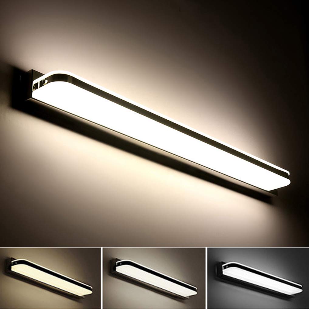 LANMOU LED Spiegellampe Bad, Spiegelleuchte Badezimmer Wandleuchte Edelstahl Badlampe Spiegellicht Badspiegel Schminklicht Aufbauleuchte IP44 Wasserdichte Schrankleuchte, 110-240 V, 40cm