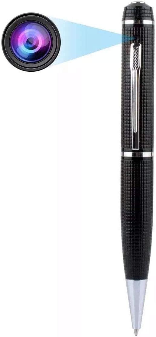 Mini Camara Espia Oculta Pluma Full HD Camera DVR, para Video y Fotografía, con Micrófono Integrado, Soporta Tarjeta Micro SD 32GB, Video 1920x1080, Sin Memoria, Negro con Plata