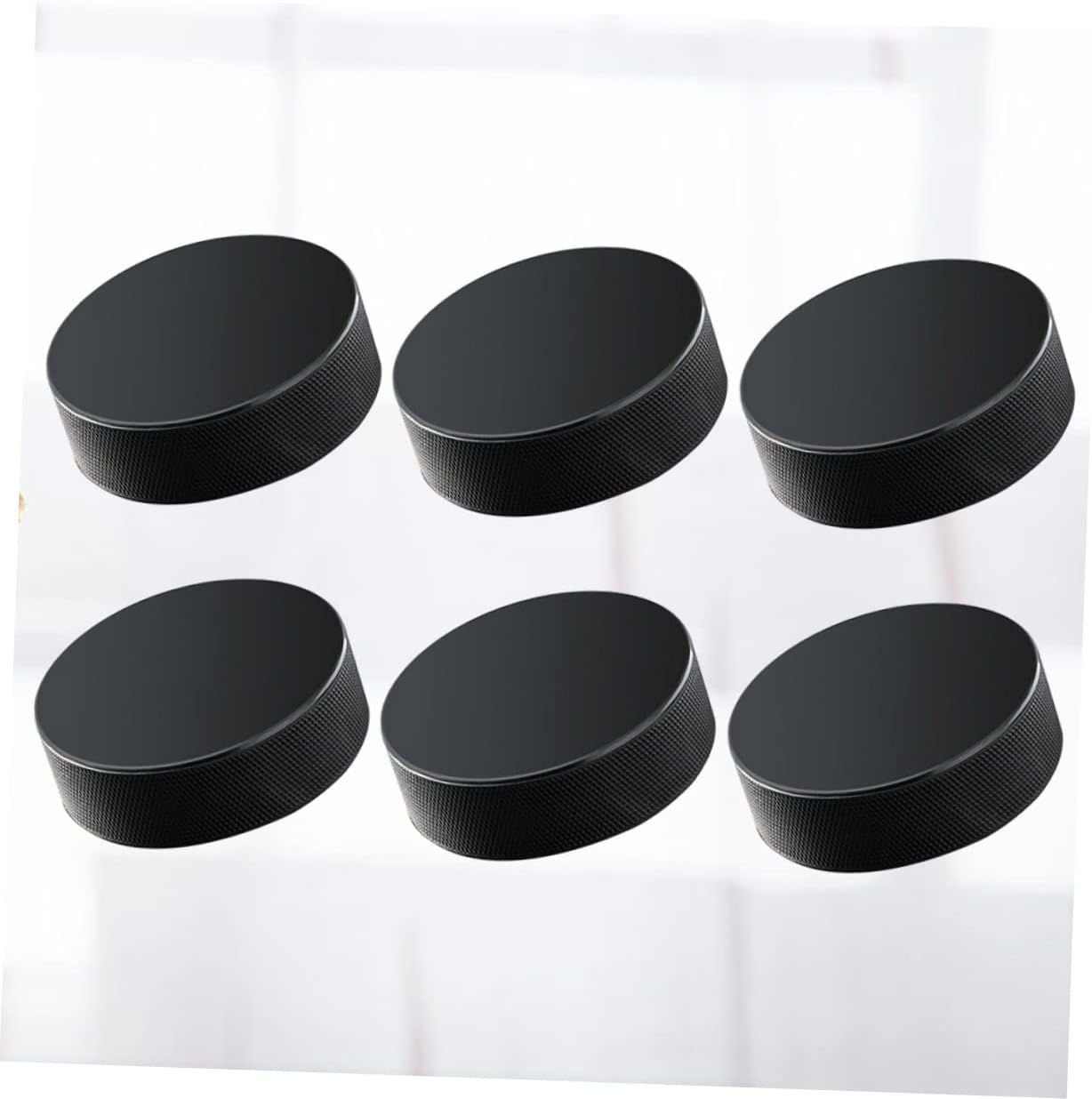 6 Pcs Professional Ice Hockey Pucks Set Standard Rubber Pucks for Training and Games Sports Supplies for Ice Hockey Players