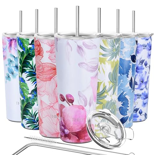 THILY Vaso de café de acero inoxidable de 26 onzas, taza de viaje con triple aislamiento con tapa a prueba de salpicaduras, para bebidas heladas y bebidas calientes, taza de batidos, flor de loto