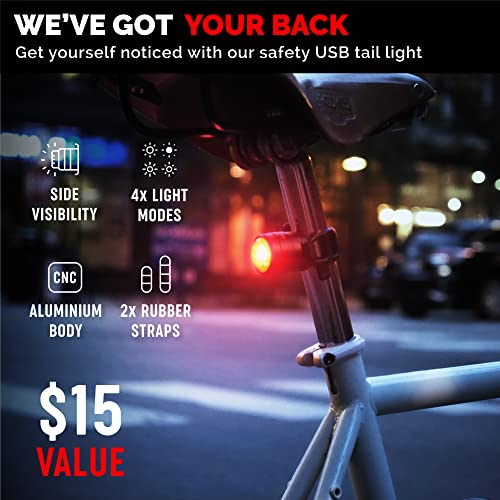 Bike Lights for Night Riding, USB Rechargeable Shark 500 Ultra Bright LED Bike Light Front and Back Safety Tail Light Included (Black)