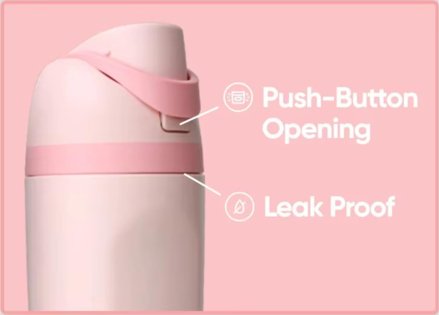 DUTHINGS Insulated Stainless Steel Water Bottle with Straw, 24 oz – Leakproof, BPA-Free Reusable Sports & Travel Bottle with Replacement Straw and Cleaning Brush (PINK/S) - Image 6