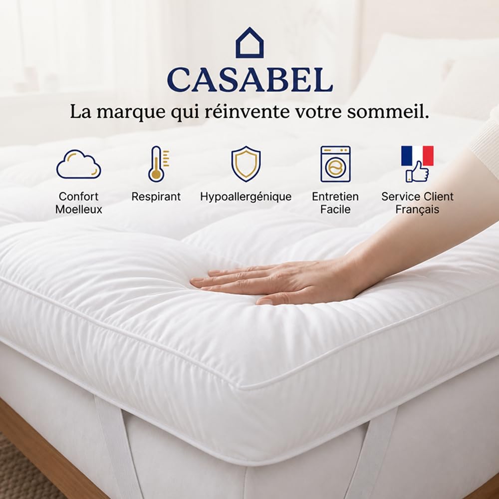CASABEL Matratzentopper, Extra Dick und Atmungsaktiv, Mikrofaser, 150x200cm