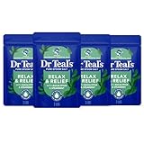 Dr Teal's Pure Epsom Salt, Relax & Relief with Eucalyptus and Spearmint, 3 lb (Pack of 4)
