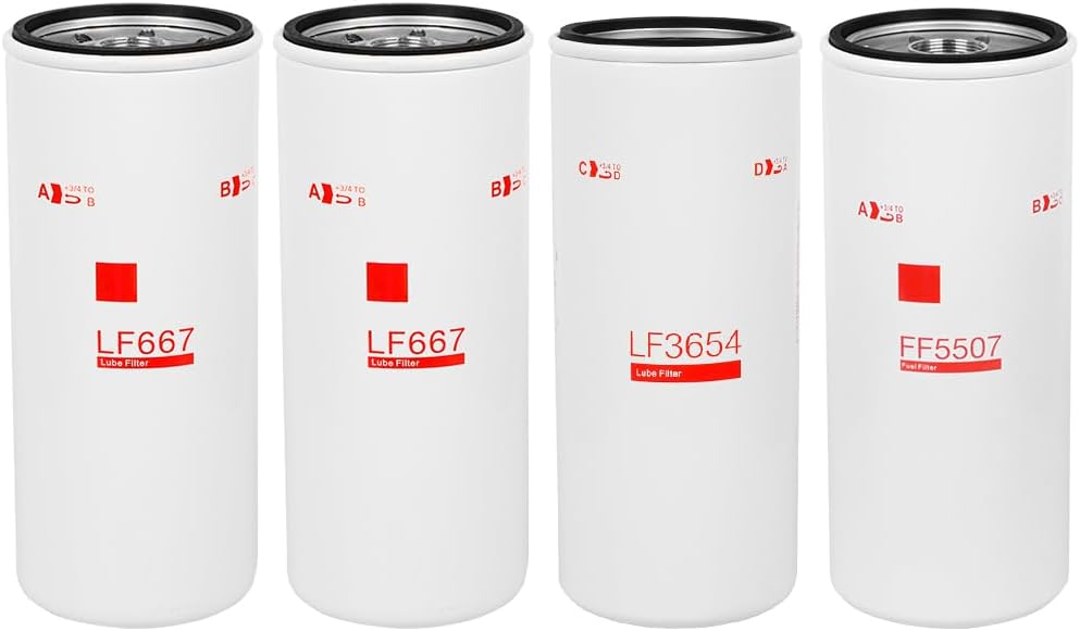 D12 D13 Oil Change Kit Fuel Oil Filter LF667(X2),LF3654,FF5507 Replaces 20972293 21707133 21707132