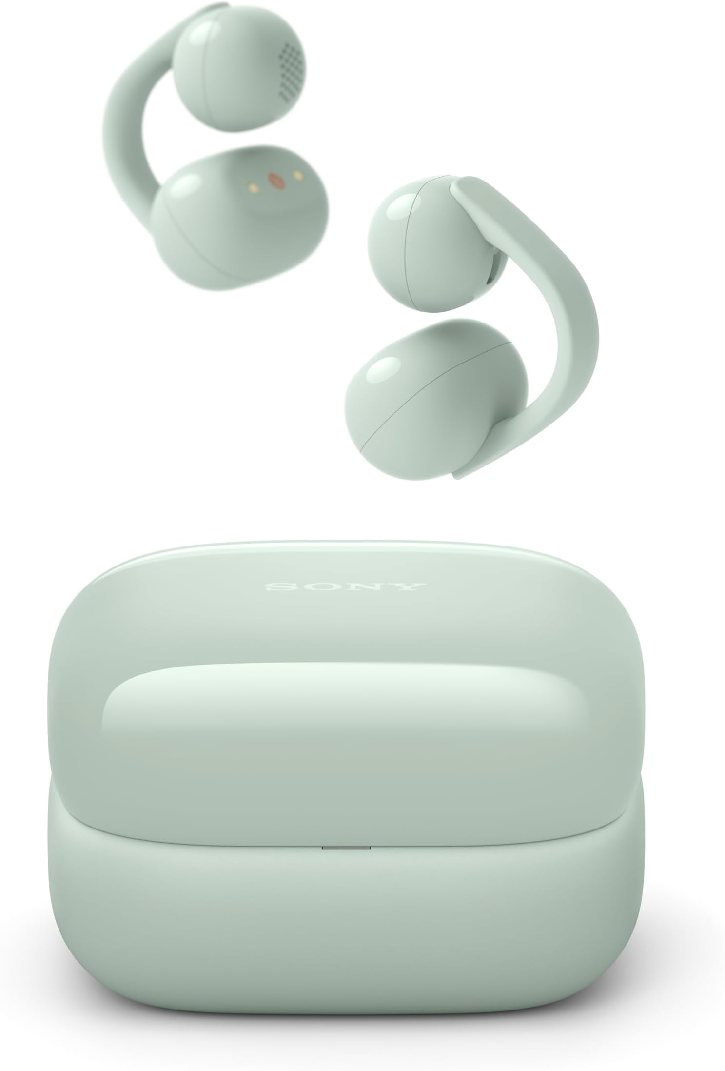 LinkBuds Clip Open-Ear Truly Wireless Earbuds, Comfortable & Secure Fit, Lightweight Clip-On Design, Touch Controls, Ambient Sound Awareness, Water Resistant, Up to 37 Hrs of Playback, Green