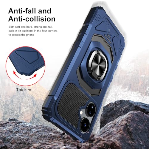 Mocotto for Boost Mobile Celero 5G 2024 (6.5in) Case with Tempered Glass Screen Protector,Military Grade Heavy Duty Shockproof Protective Cover,with Ring Kickstand Full-Body Protective Navy - Thumbnail 5