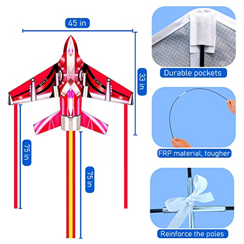 Airplane Kite For Kids, Easy To Fly For Beginners With 300 Ft String Kite Handle #TOP5