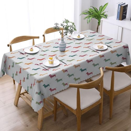Nappe rectangulaire teckel imprimée pour table de buffet et dîner - 3