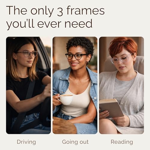 Image of IBOANN Chic & Comfy Blue Light Glasses for Women - 3-Pack Round Frames, Screen-Ready Style with UV Protection Coating