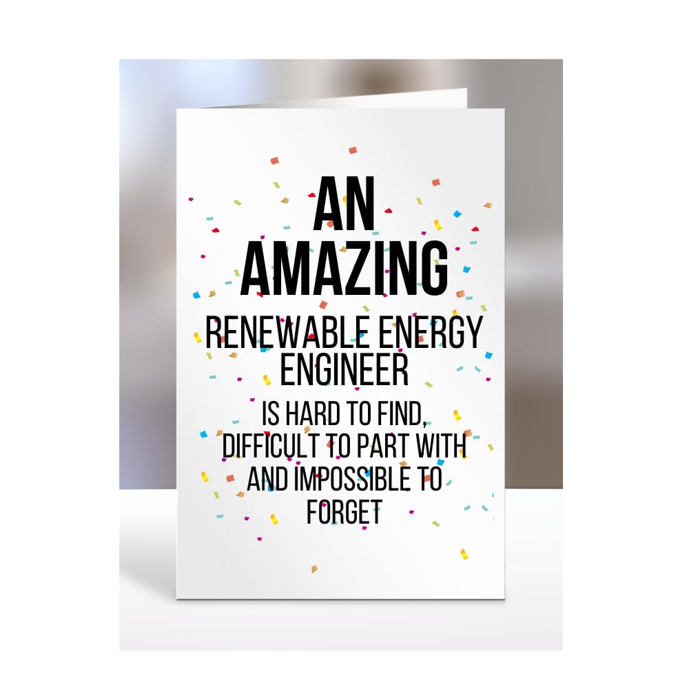 Retirement Card for Women Men, Leaving Gifts for Colleagues, Boss, Farewell, Goodbye Presents for Renewable Energy Engineer, An amazing is hard to find, A5-225c_111 — image 1