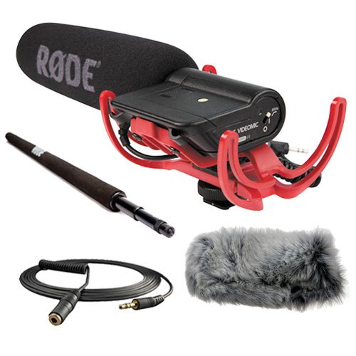 Rode VideoMic & Micro Boompole Kit with Fuzzy Windjammer and Extension Cable