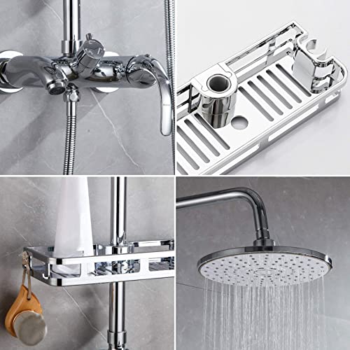 Système de douche à effet pluie chromé ensemble mitigeur de qualité hôtelière