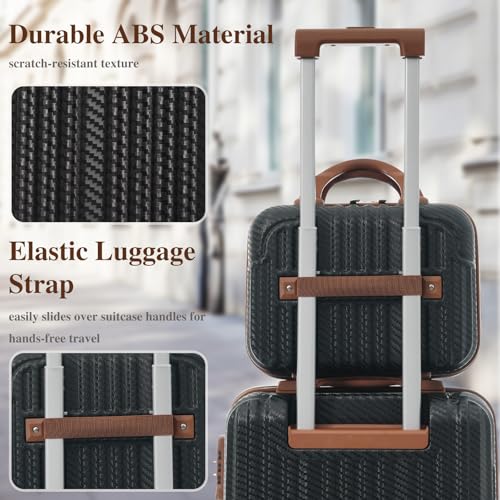 Image of 6 Piece Luggage Set with TSA Lock, Hard Sided Luggage with Double Spinner Wheels, Carry On Luggage Sets, Luggage Suitcases, Durable ABS Hard Shell Travel Suitcase Set for Men & Women, Unexpandable